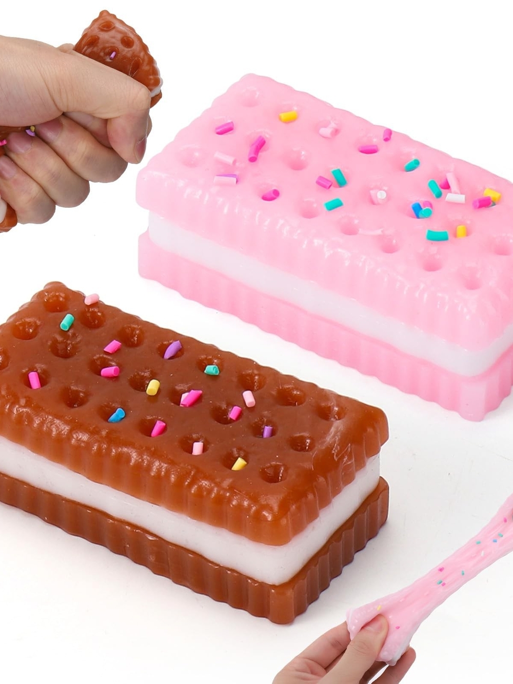 Squishy Strawberry and Chocolate Cookie Sandwiches